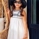 Dress with embroidery for girls | ECRU