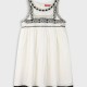 Dress with embroidery for girls | ECRU