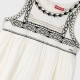 Dress with embroidery for girls | ECRU