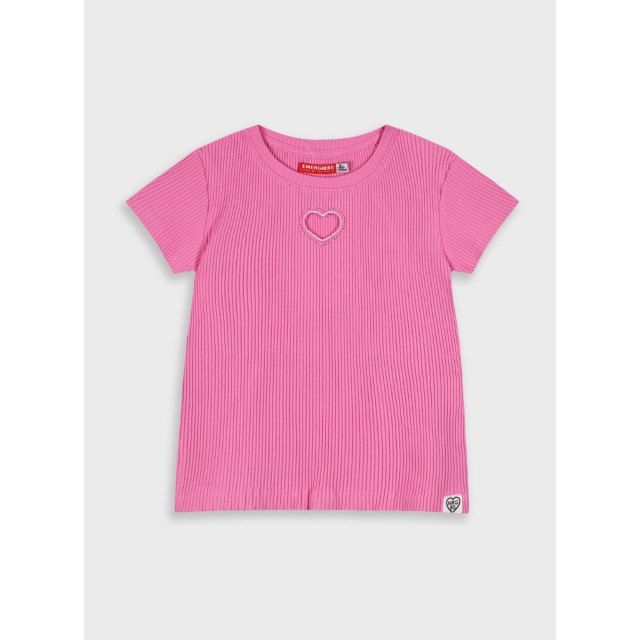 Rib t-shirt for girls | ROSE PETAL