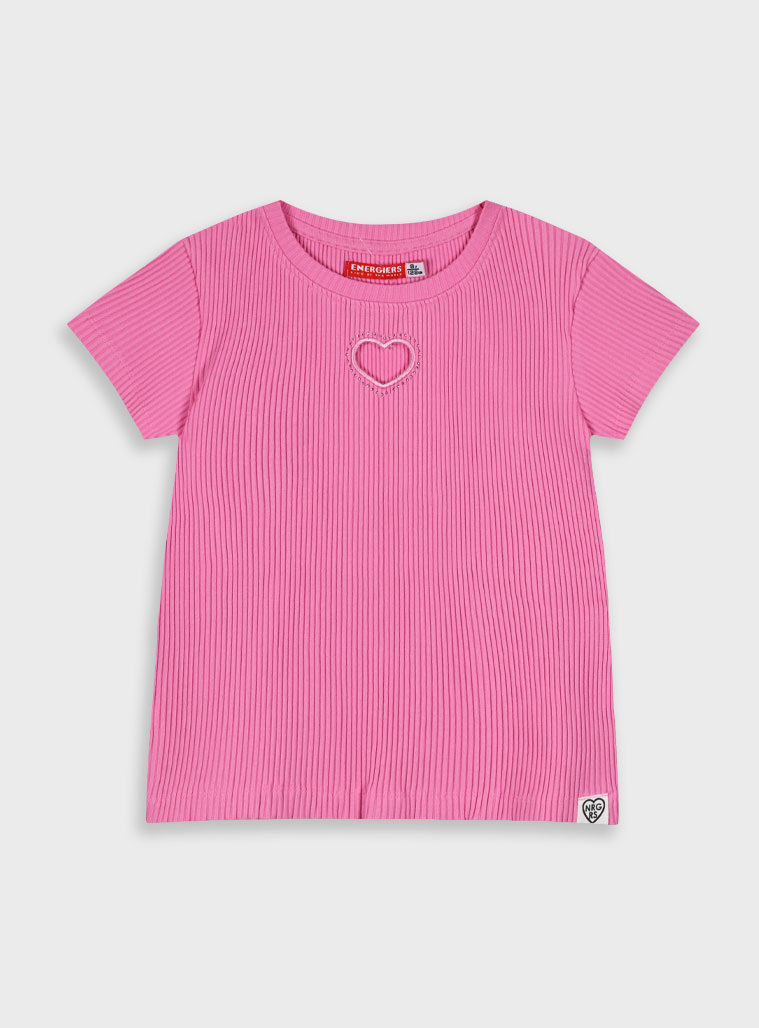 Rib t-shirt for girls | ROSE PETAL