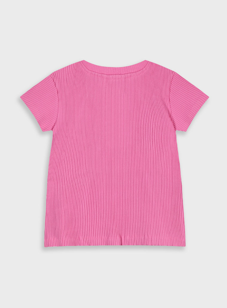 Rib t-shirt for girls | ROSE PETAL