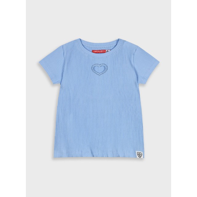 Rib t-shirt for girls | LIGHT BLUE