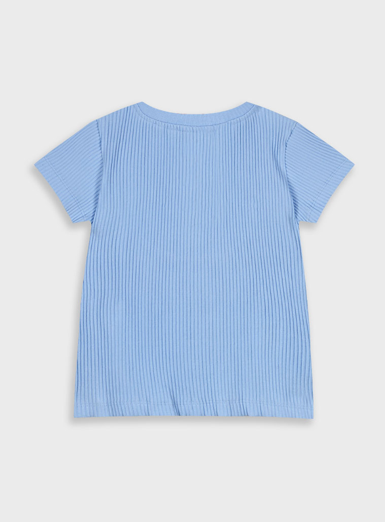 Rib t-shirt for girls | LIGHT BLUE
