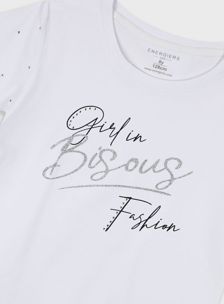 Μπλούζα με τύπωμα για κορίτσι | ΛΕΥΚΟ