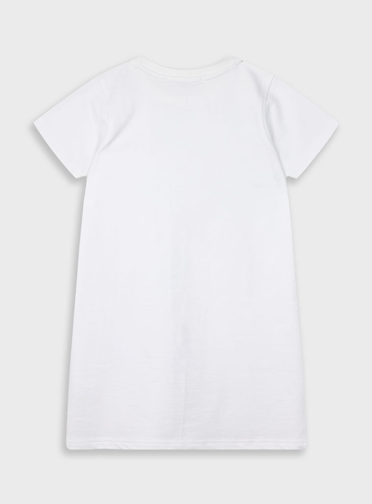 Dress with print for girls | WHITE