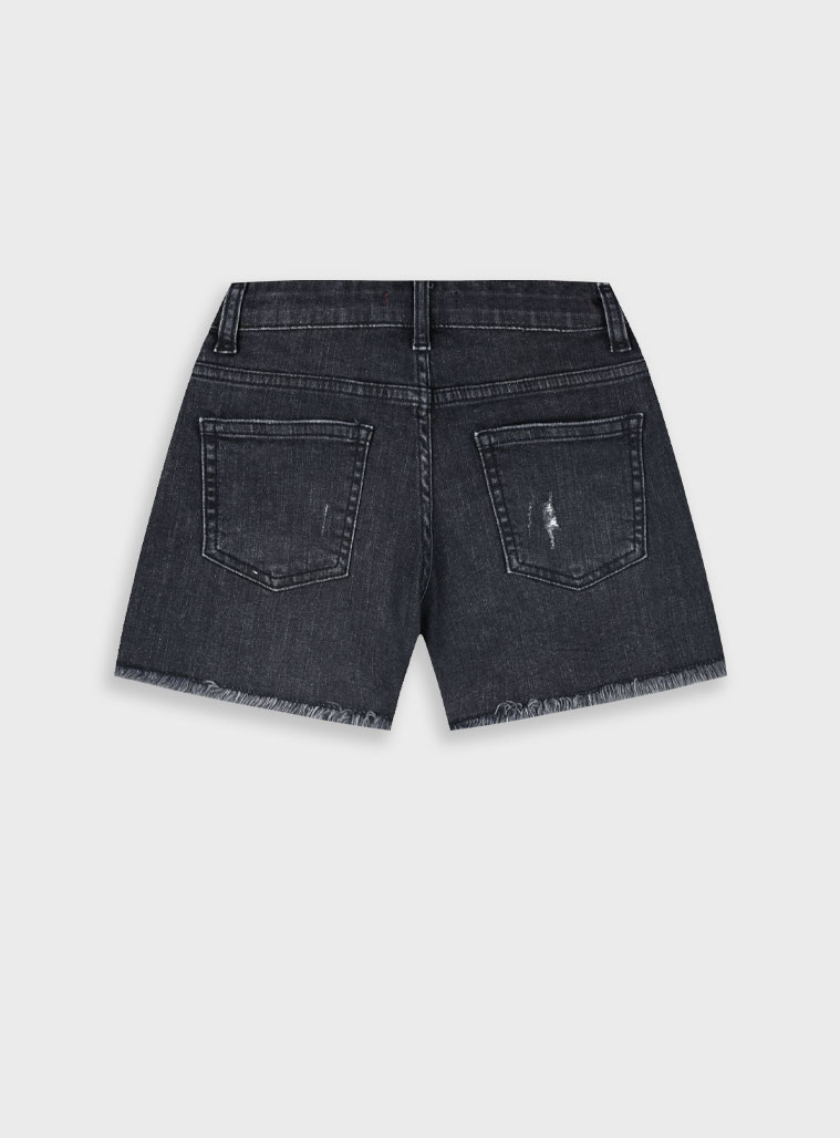 Denim shorts for girls | BLACK DENIM