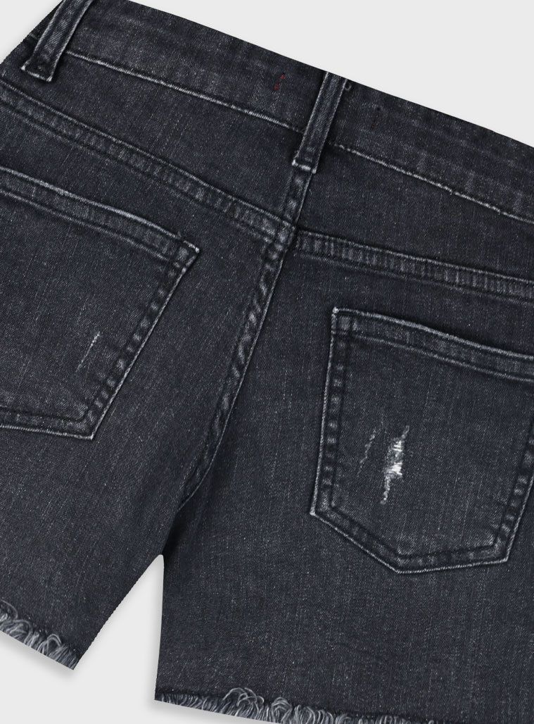 Denim shorts for girls | BLACK DENIM