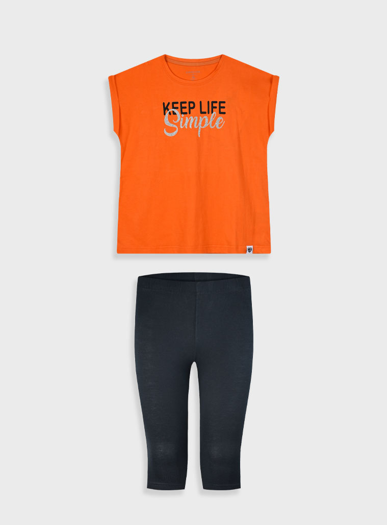 Set with print for girls | BLACK