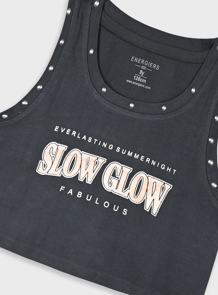 Tank top with print for girls | ANTHRACITE