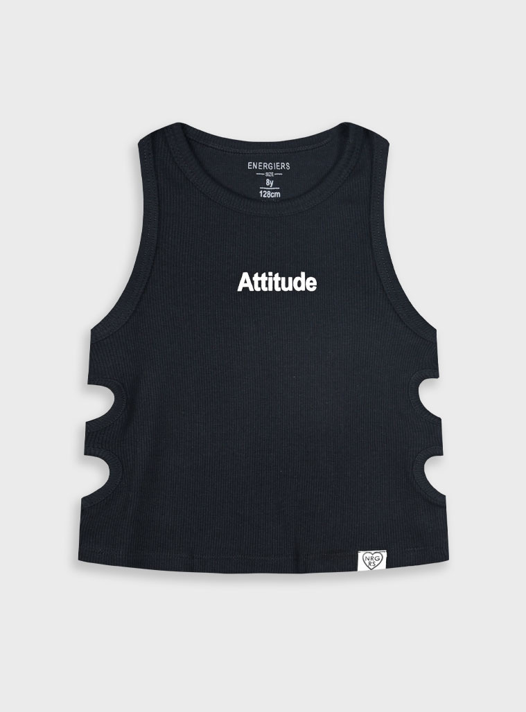 Tank top with print for girls | BLACK