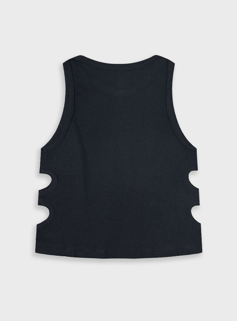 Tank top with print for girls | BLACK