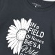 T-shirt with print for girls | BLACK