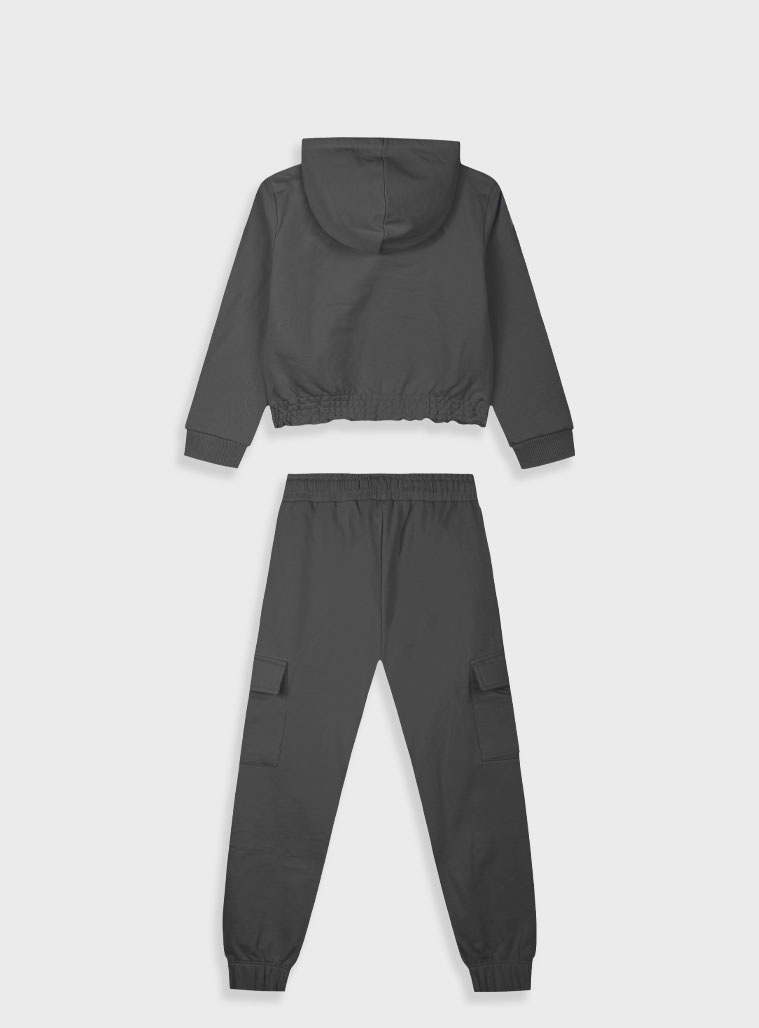 Tracksuit with print for girls | BLACK