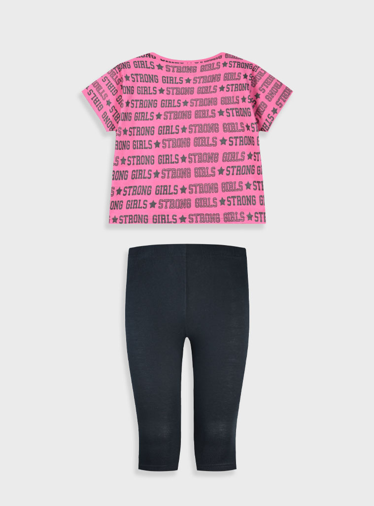 Set with print for girls | BLACK