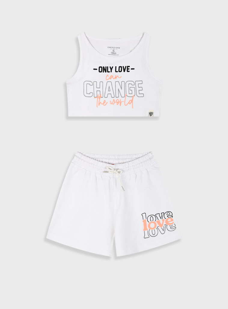 Σετ με τύπωμα για κορίτσι | ΛΕΥΚΟ