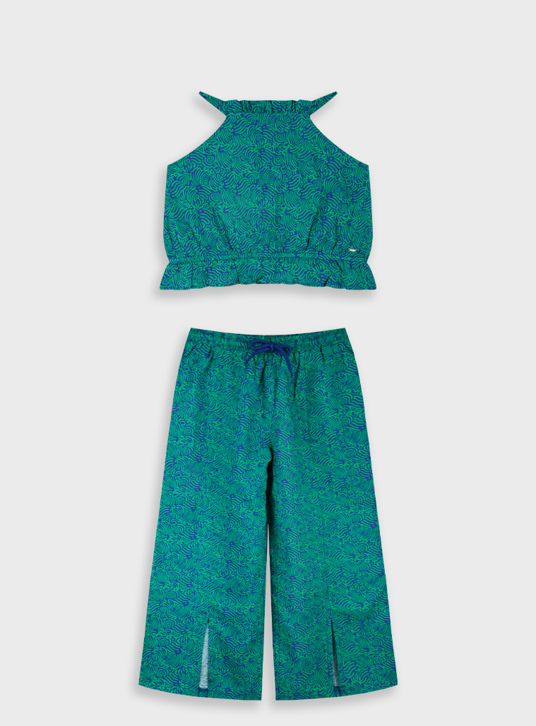 Set top with culottes | BLUE