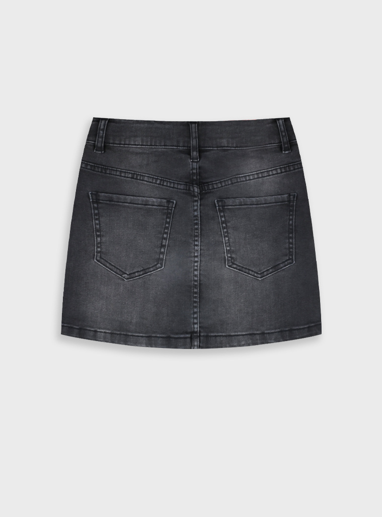 Jean skirt | BLACK DENIM