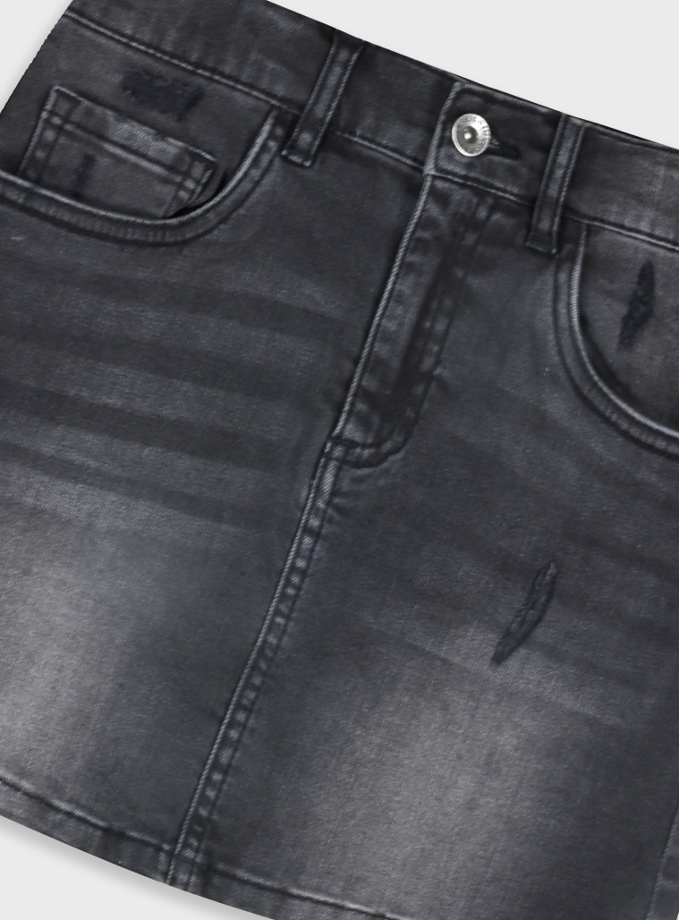 Jean skirt | BLACK DENIM