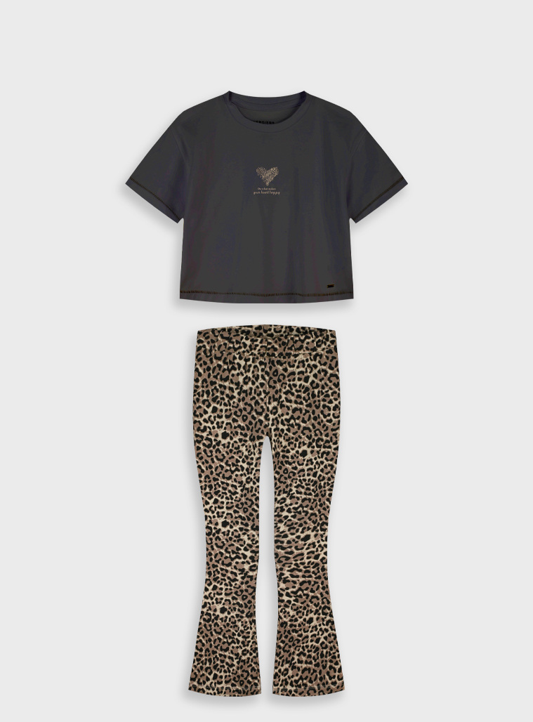 Σετ μπλούζα με κολάν | LEOPARD