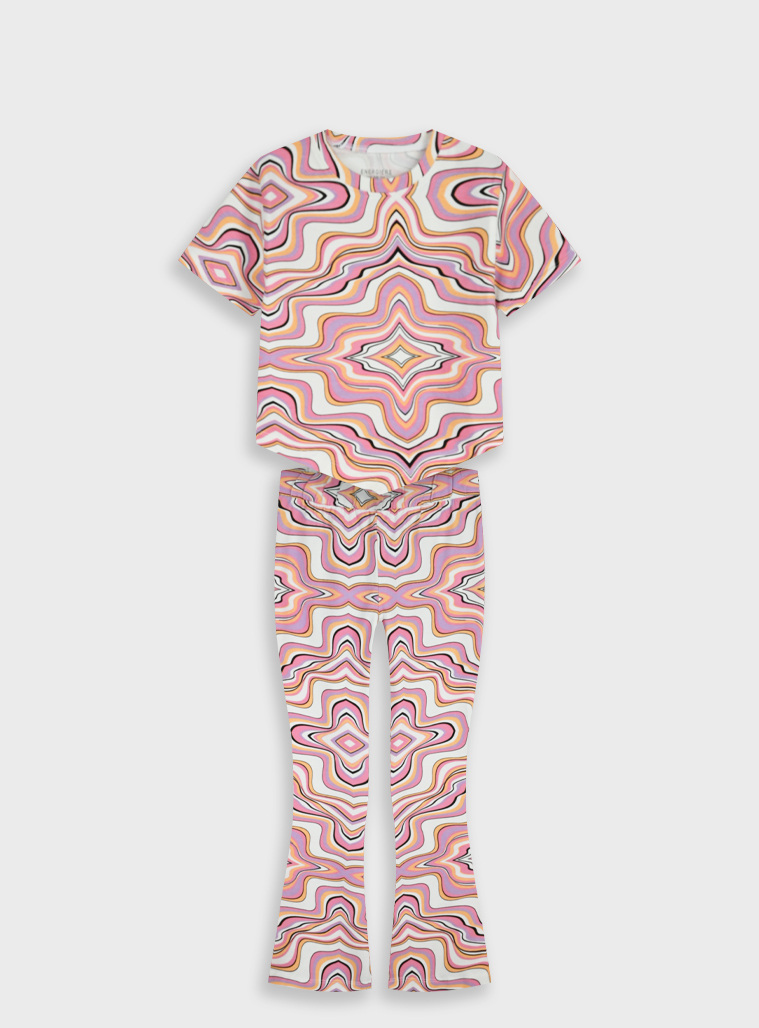 Σετ μπλούζα με κολάν | ALLOVER FUCSHIA