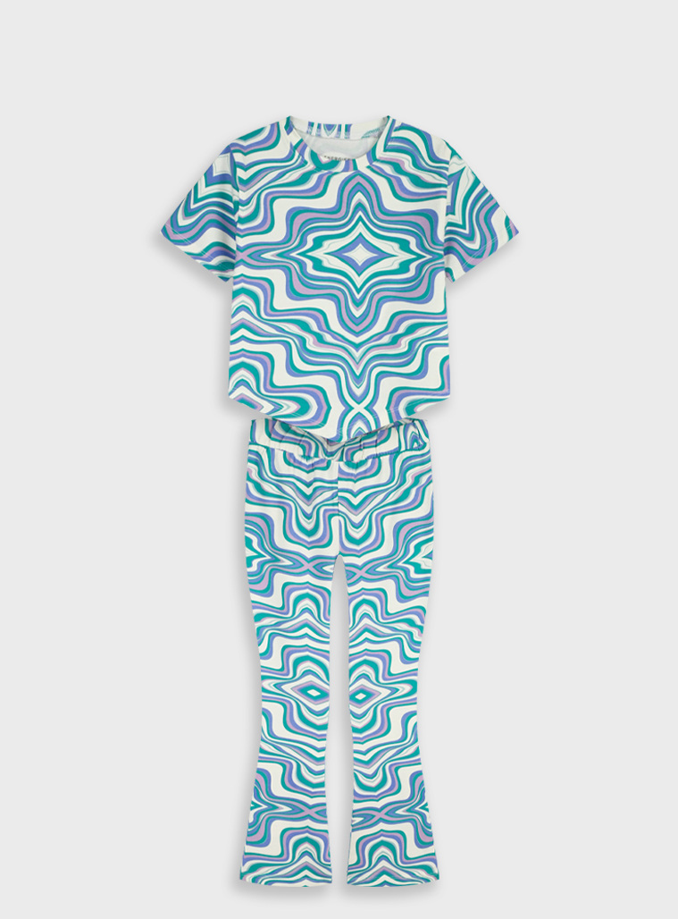 Σετ μπλούζα με κολάν | ALLOVER EMERALD