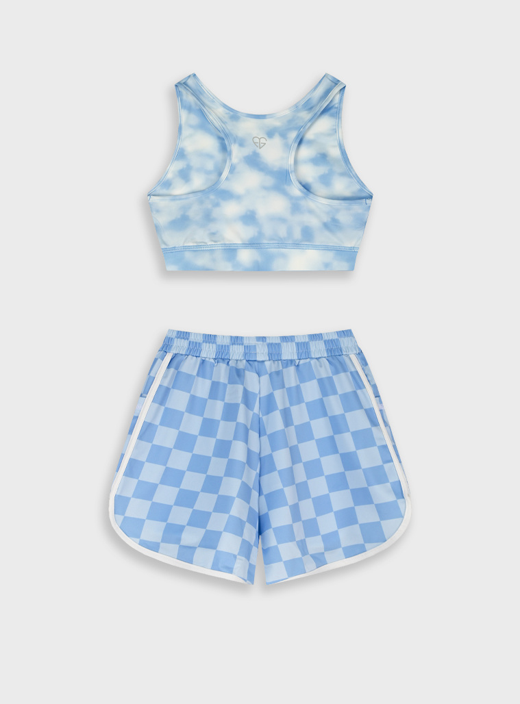 Set bust with shorts | LIGHT BLUE
