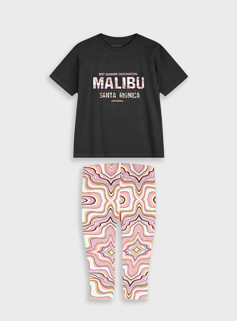 Σετ μπλούζα με κολάν | ALLOVER FUCSHIA