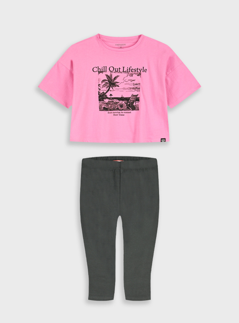 Σετ μπλούζα με κολάν | ΜΑΥΡΟ