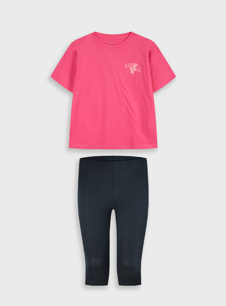 Σετ μπλούζα με κολάν | ΜΑΥΡΟ