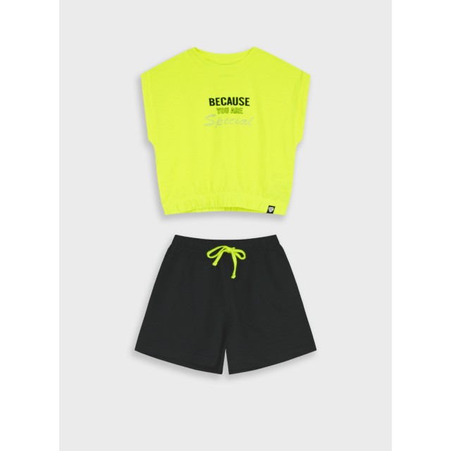 Set shirt with shorts | NEON GREEN