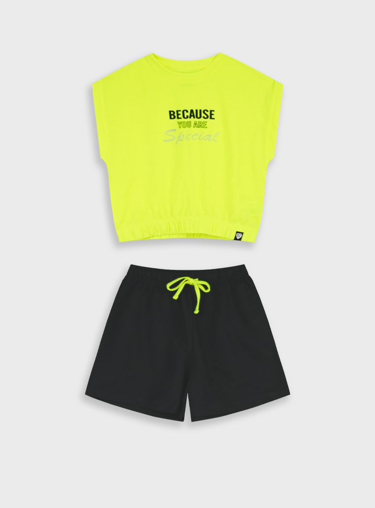 Set shirt with shorts | NEON GREEN
