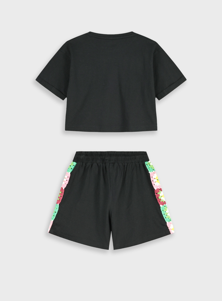 Set shirt with shorts | BLACK