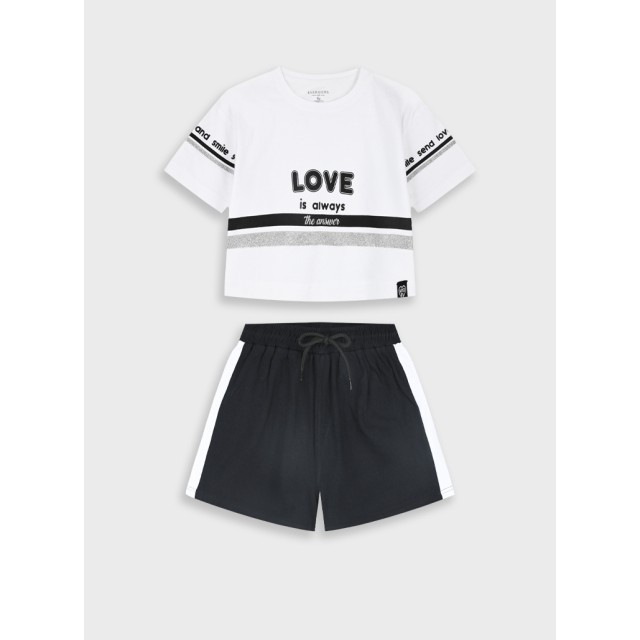 Set shirt with shorts | Nero