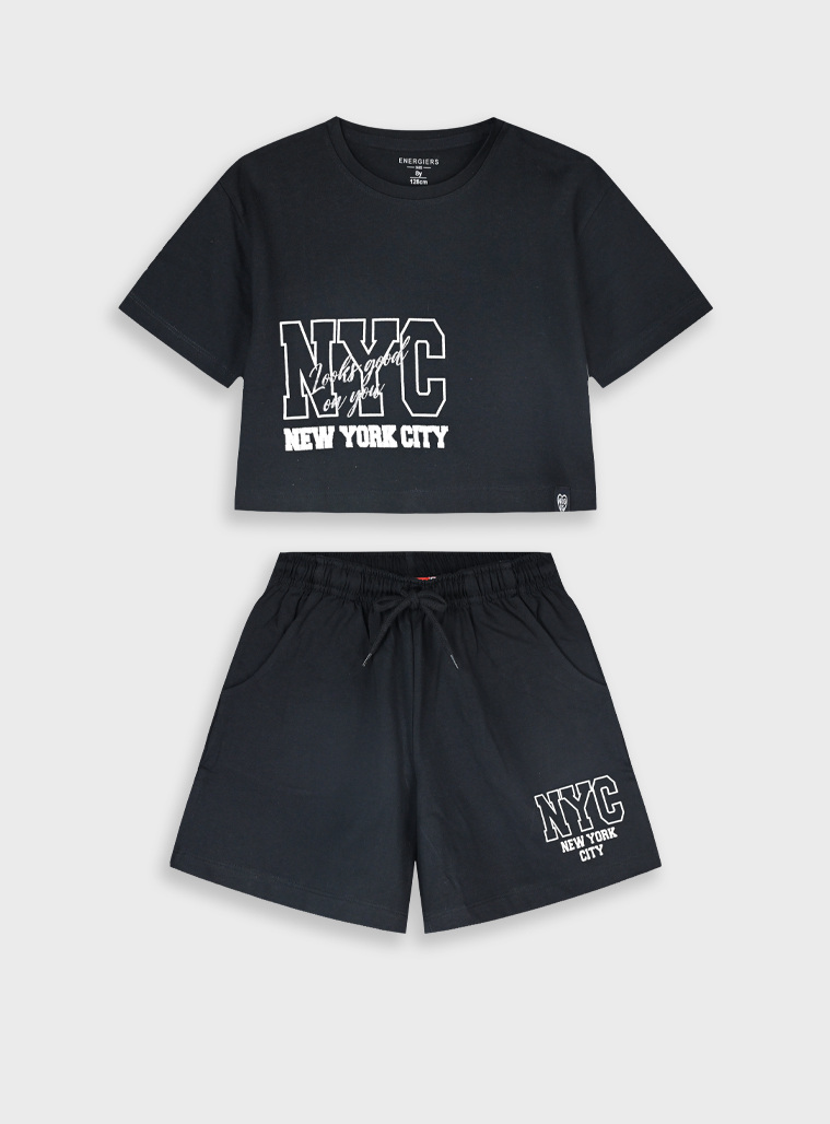 Σετ μπλούζα με σορτς | ΜΑΥΡΟ