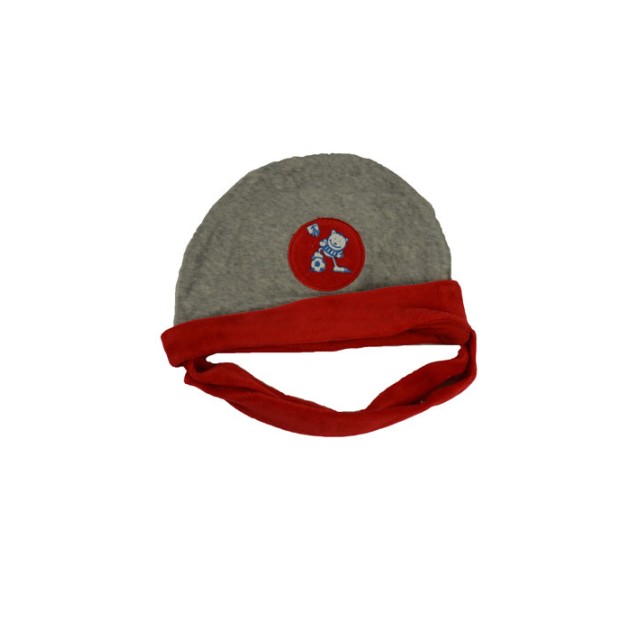 Καπέλο βρεφικό με τύπωμα αρκουδάκι με μπάλα | ΜΕΛΑΝΖΕ