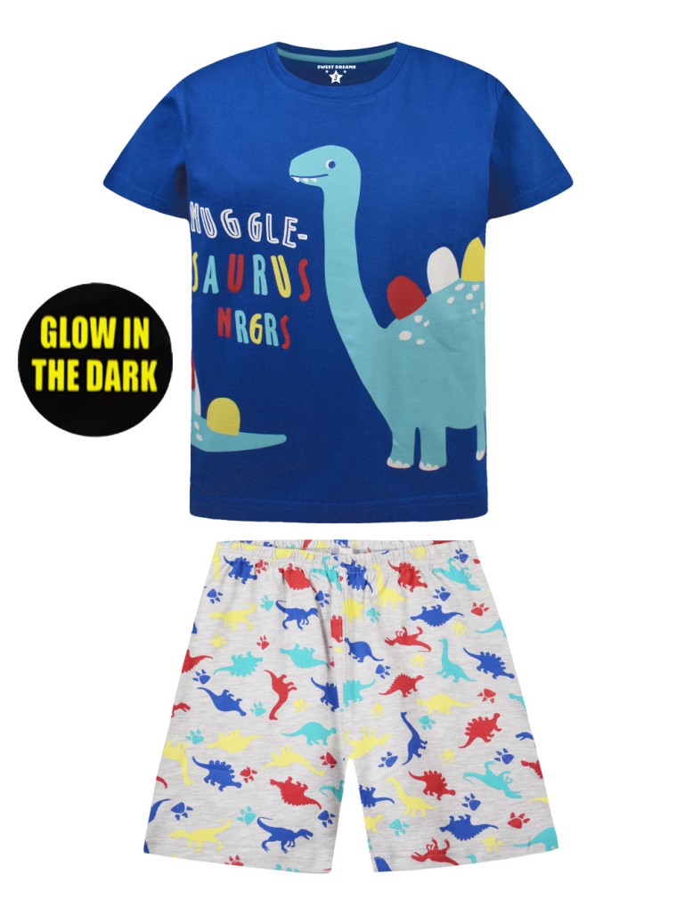 Pyjamas print dinosaur-Glows in the dark | ECRU MELANGE