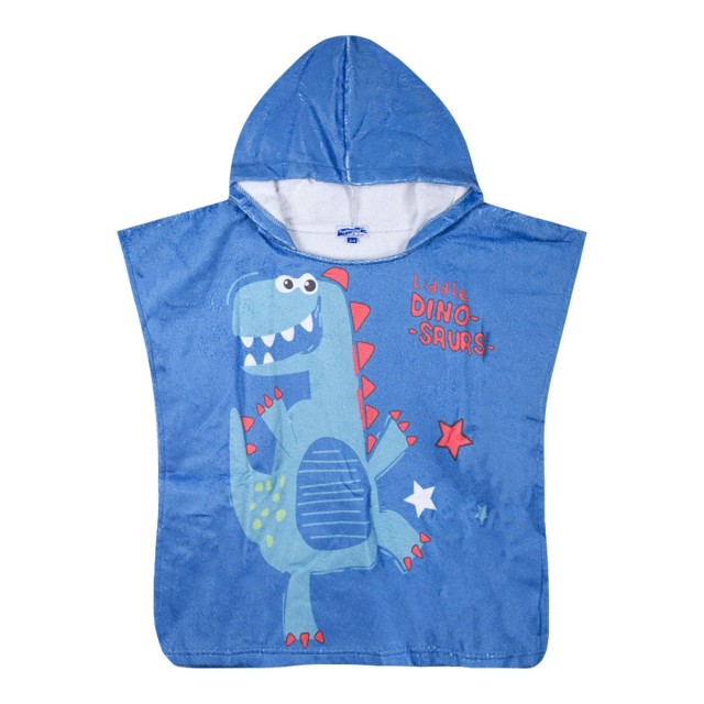 Boy΄s beach poncho towel with hood | BLUE