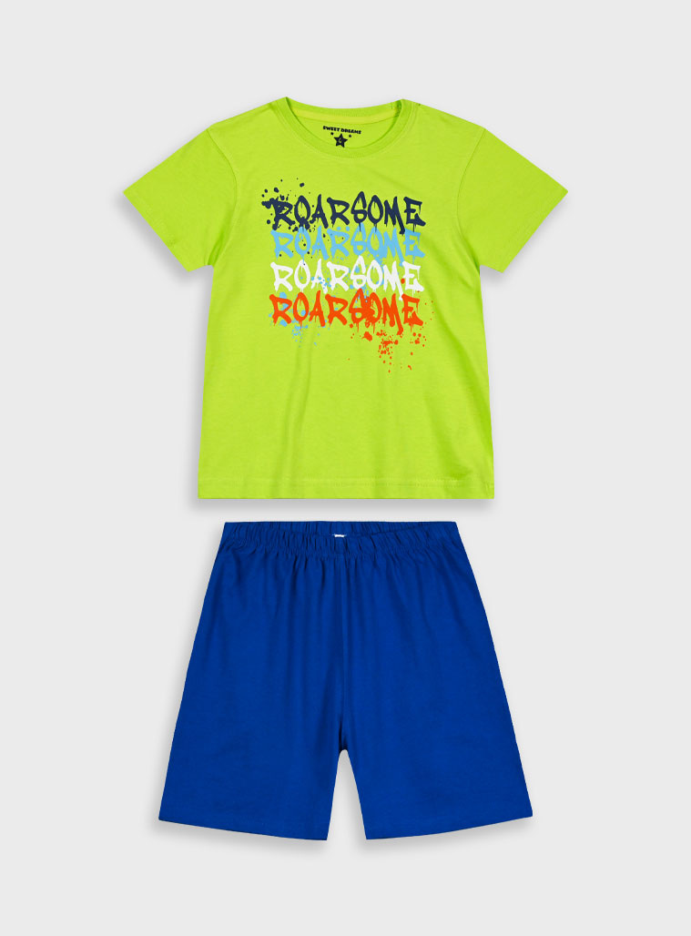 Pyjama set with print for boys | BLUE