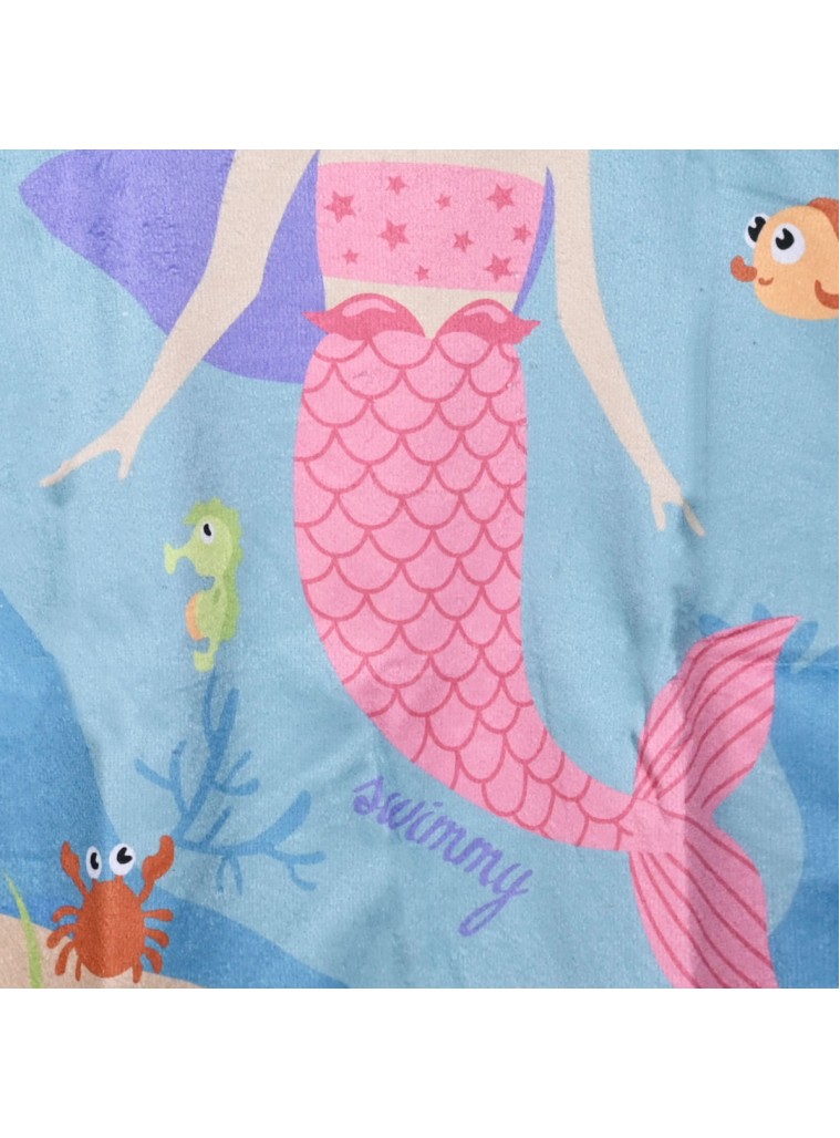 Girl΄s beach poncho towel with hood | SKY BLUE