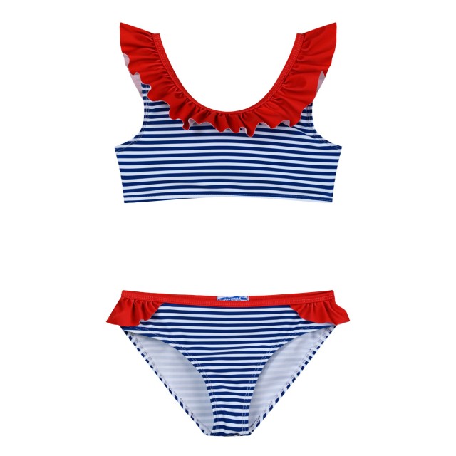 Girl΄s stripped 2 piece swim suit | STRIPPED PRINT