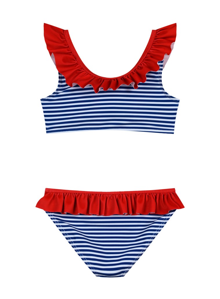 Girl΄s stripped 2 piece swim suit | STRIPPED PRINT