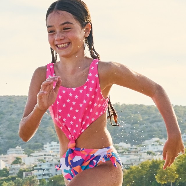 Girl΄s bikini joined at the front | ALL OVER PRINT