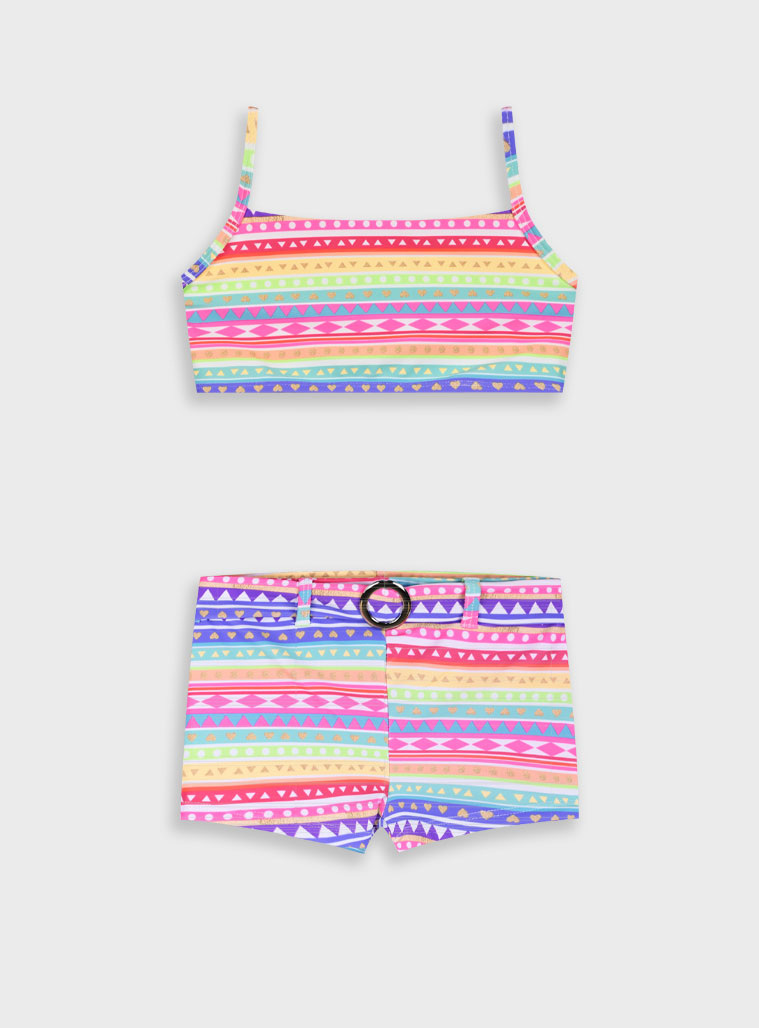 Girl΄s 2 piece printed swim suit | ALL OVER PRINT