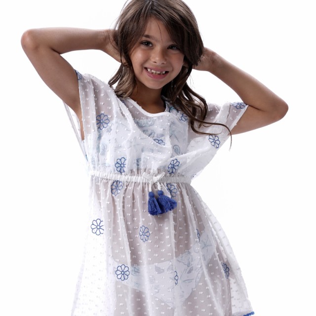 Girl΄s beach cover up | WHITE