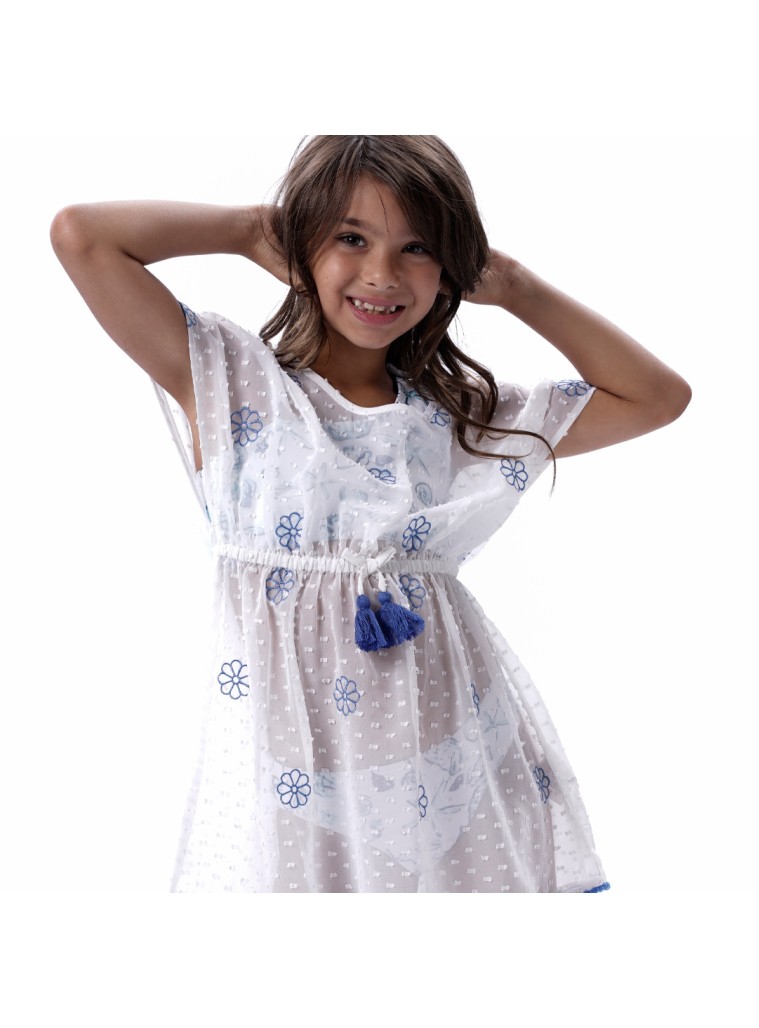 Girl΄s beach cover up | WHITE