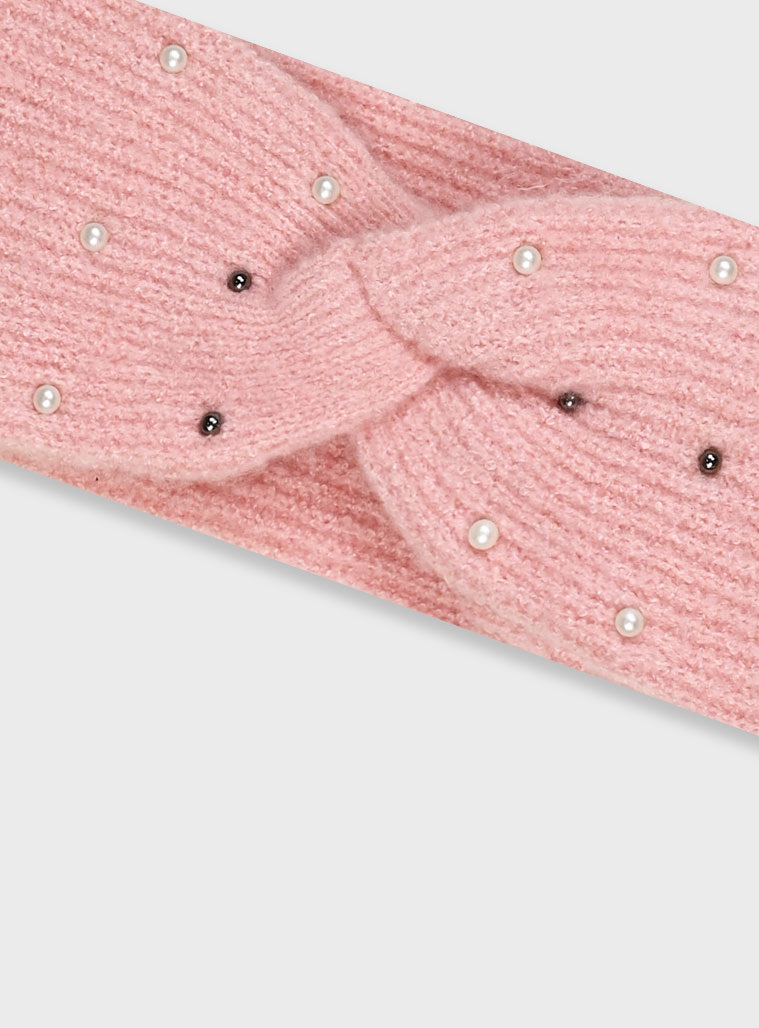 Πλεκτή κορδέλα μαλλιών για κορίτσι | ΣΚΟΝΙΣΜΕΝΟ ΡΟΖ