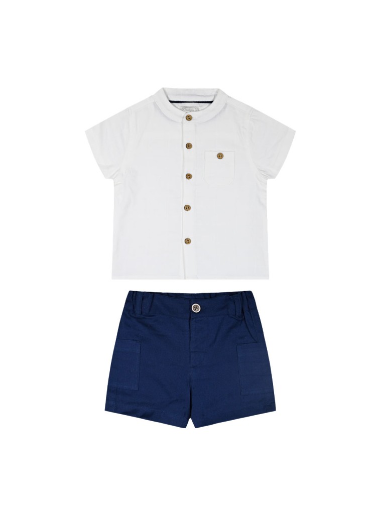 Baby boy΄s 2 piece set with shortsleeve shirt and shorts (3-18 months) | NAVY