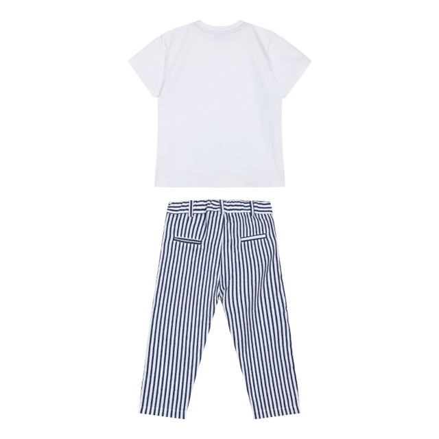 Baby boy΄s 2 piece set with shortsleeve shirt with pocket and stripped pants for special occassions (6-24 months) | Stampa a righe