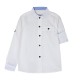 Boy΄s linen longsleeve shirt with mao collar for special occassions | WHITE